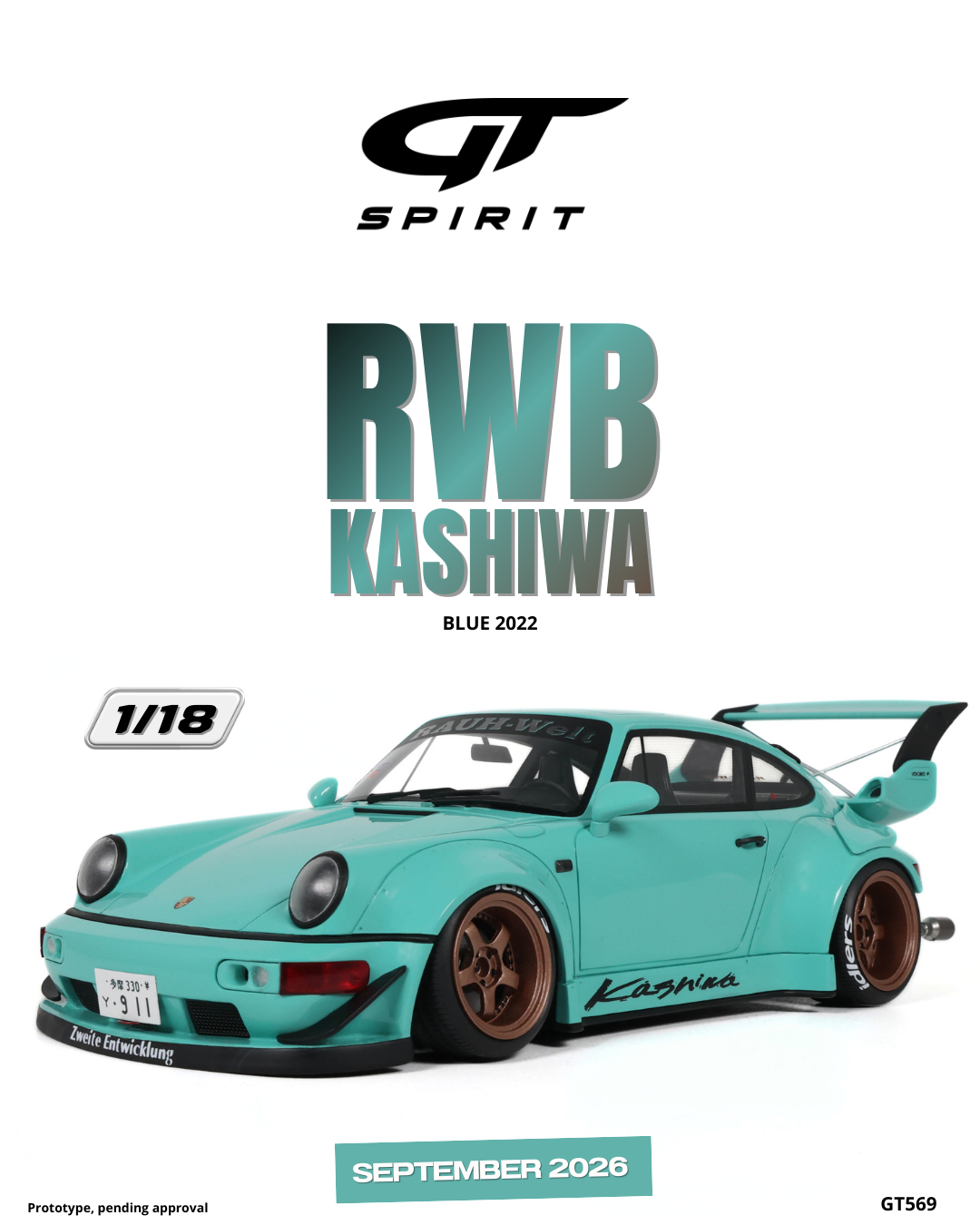 1:18 RWB KASHIWA BLUE 2022 GT569