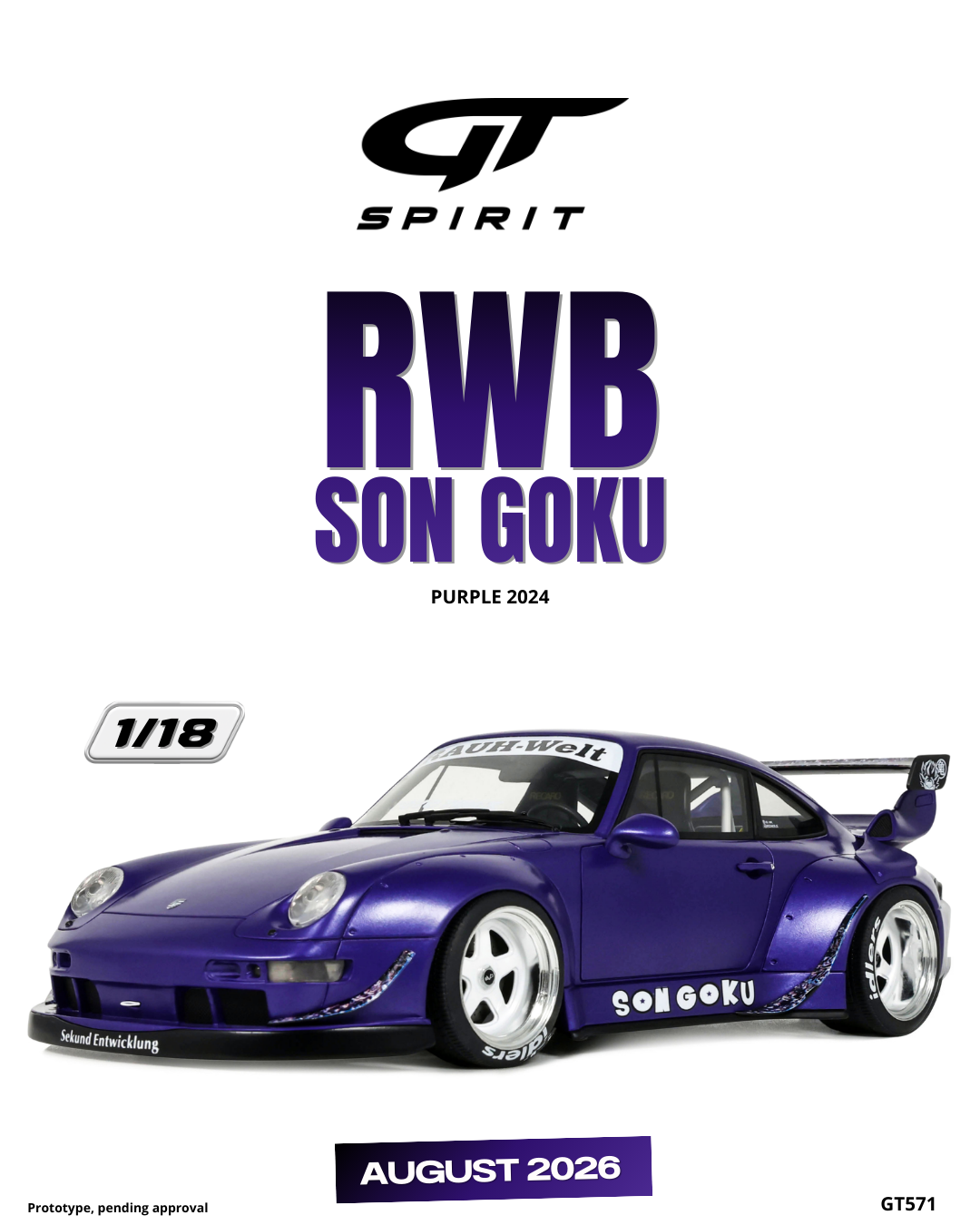 1:18 RWB SON GOKU PURPLE 2024 GT571