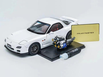 Maxda RX-7 Spirit R15 White with Engine