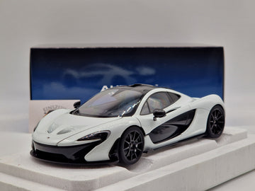 McLaren P1 Alaskan Diamond White with Blue Interior