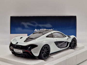 McLaren P1 Alaskan Diamond White with Blue Interior