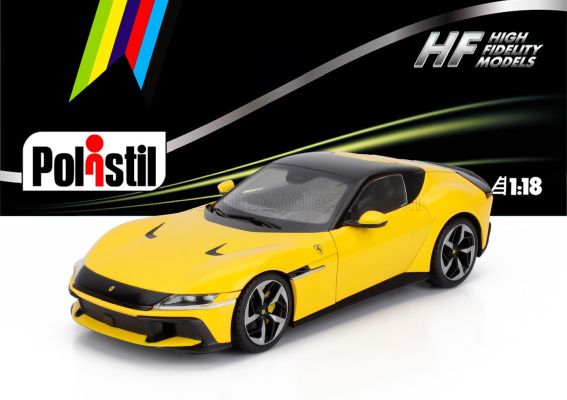 Ferrari 12Cilindri 2024 - GIALLO MODENA (yellow) mit Vitrine/ with Display Case 18FE02014-HC