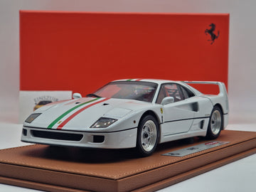 Ferrari F40 Metallic White / Italian Stripe (BBR-Kyosho)
