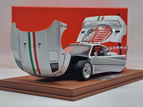 Ferrari F40 Metallic White / Italian Stripe (BBR-Kyosho)