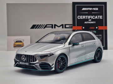 Mercedes AMG A45 S Silver / Petronas Green Accents