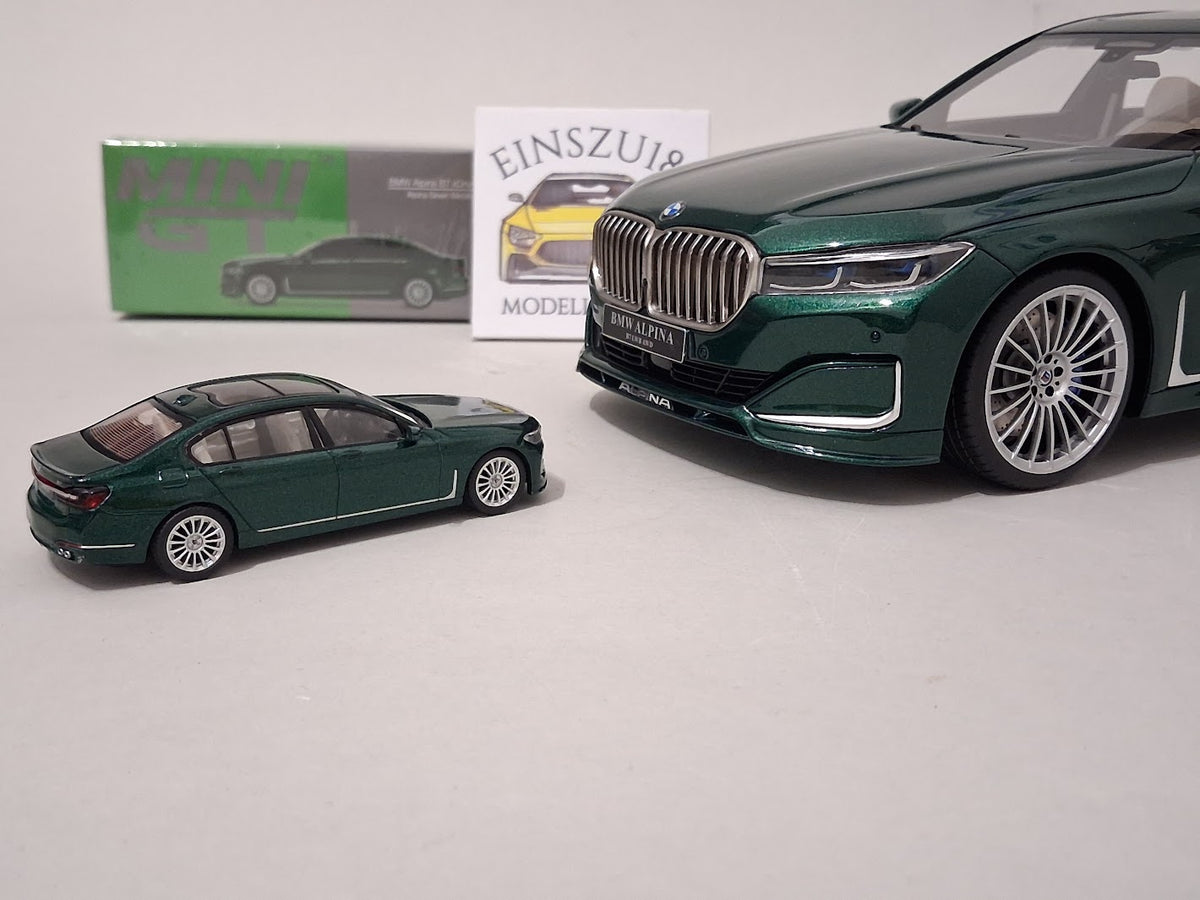 Set BMW Alpina B7 2022 Alpina Green 1:18 GT-Spirit & 1:64 MiniGT - 1 of 1
