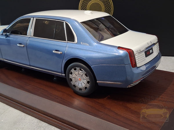 1:18 Hongqi Guoli (L5) White/ Light Blue Metallic Modellauto China