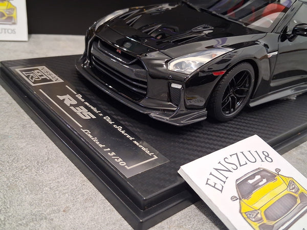 1:18 Onemodel Nissan GT-R 2017 Black mit Wechselbaren Felgen + Vitrine - OM25N04