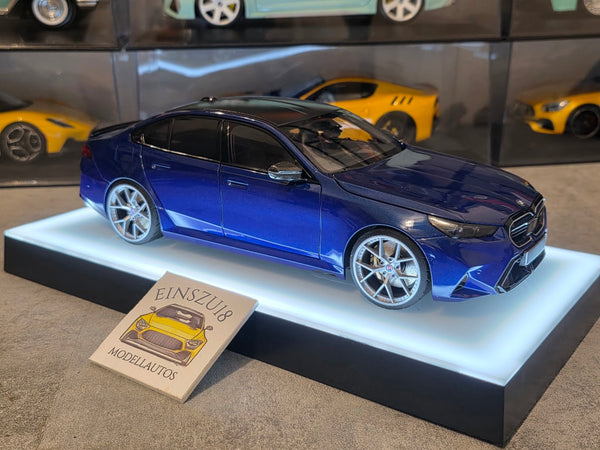 1 of 1  Minichamps BMW M5 2024 Blue Metallic - HRE Wheels Silver - 110023802