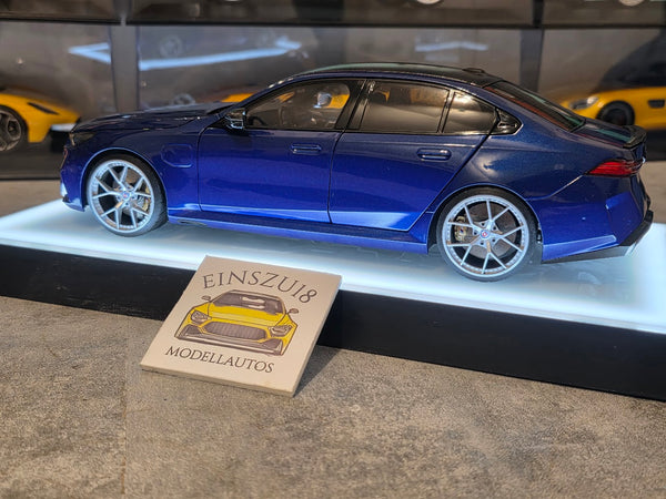 1 of 1  Minichamps BMW M5 2024 Blue Metallic - HRE Wheels Silver - 110023802
