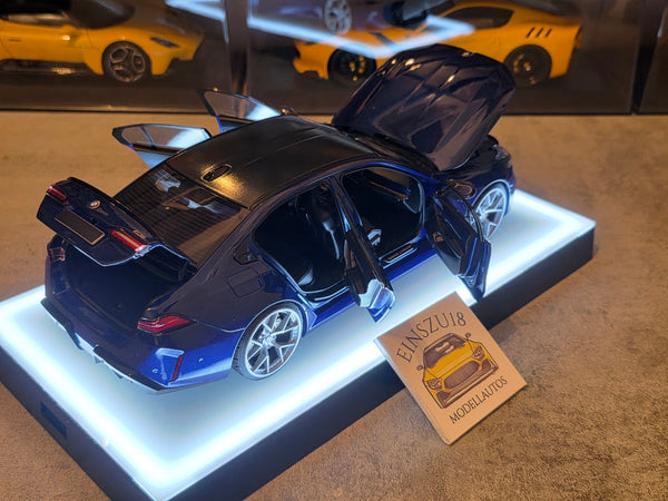 1 of 1  Minichamps BMW M5 2024 Blue Metallic - HRE Wheels Silver - 110023802