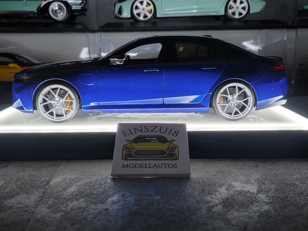 1 of 1  Minichamps BMW M5 2024 Blue Metallic - HRE Wheels Silver - 110023802