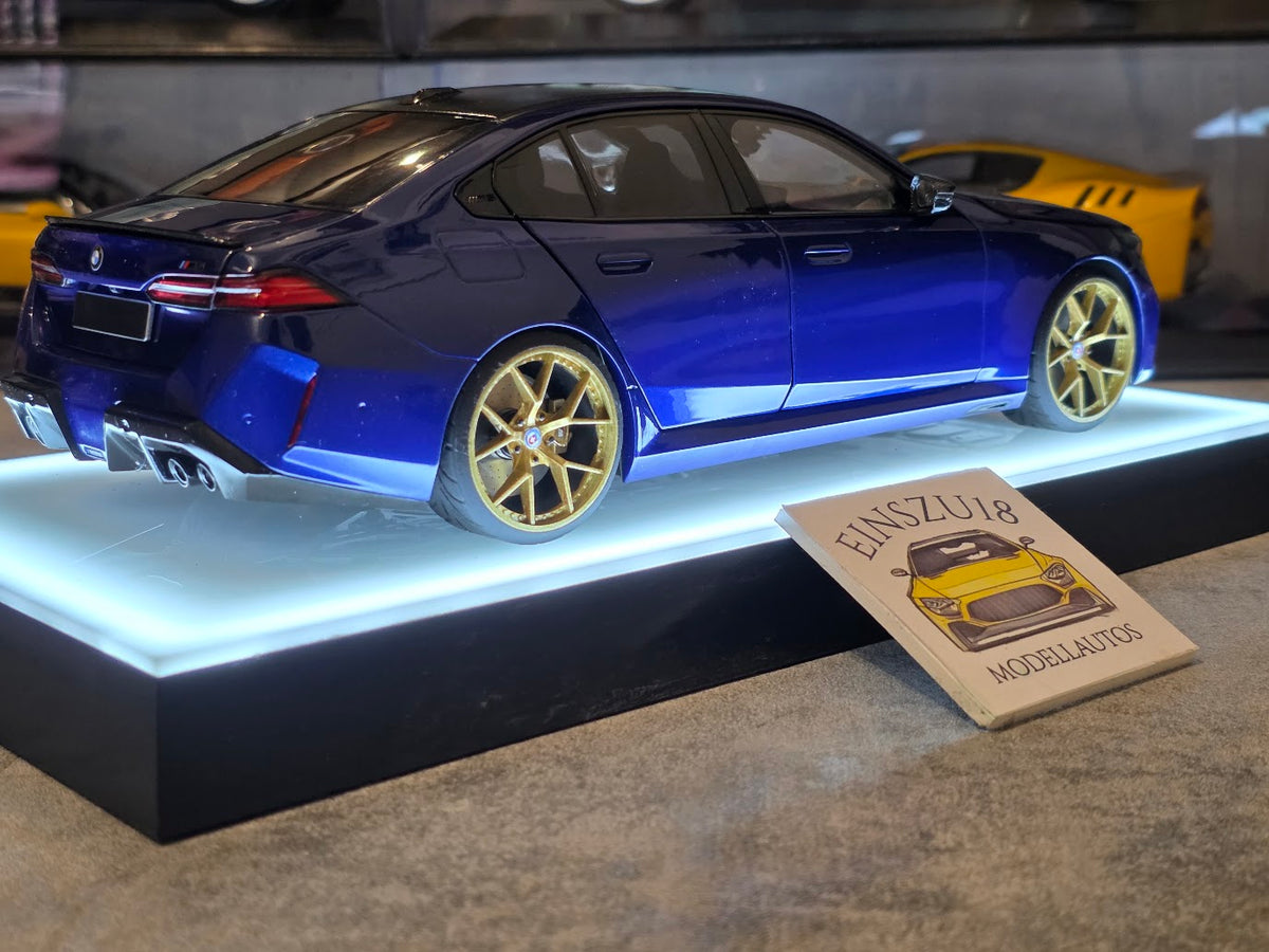 1 of 1  Minichamps BMW M5 2024 Blue Metallic - HRE Wheels Gold - 110023802