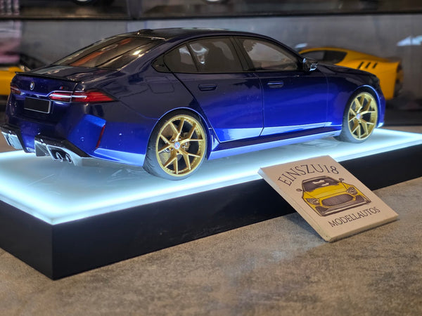 1 of 1  Minichamps BMW M5 2024 Blue Metallic - HRE Wheels Gold - 110023802
