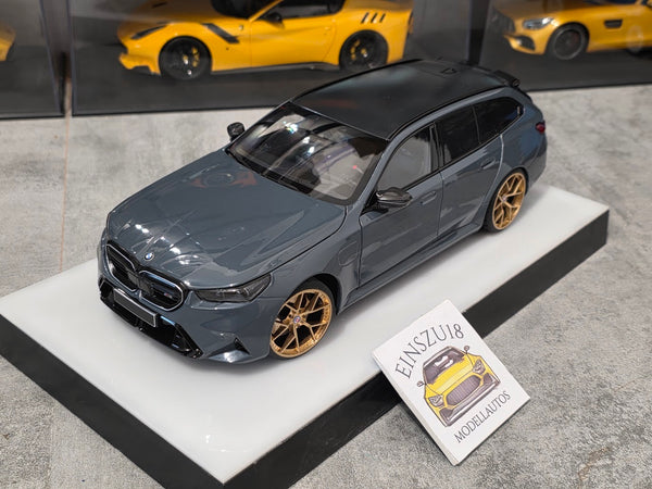 1 of 1  Minichamps BMW M5 Touring 2024 Grey Metallic - HRE Wheels Silver - 110023901