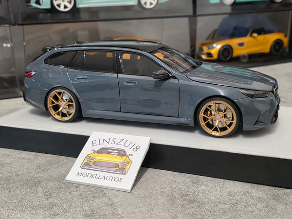 1 of 1  Minichamps BMW M5 Touring 2024 Grey Metallic - HRE Wheels Silver - 110023901