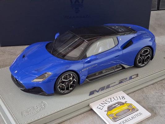 1:18 BBR Maserati MC20 Coupe 2020 Blu Infinito DEALER VERSION - P18191