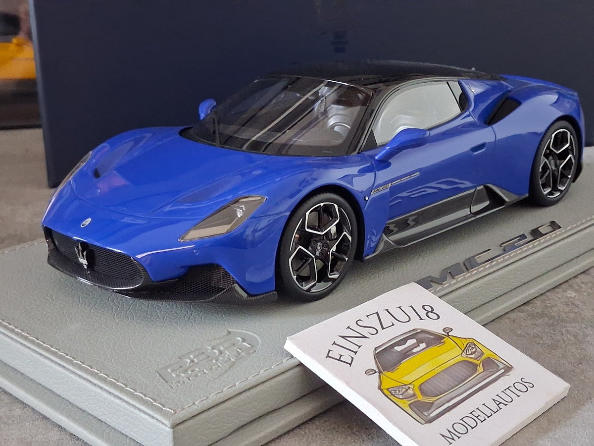 1:18 BBR Maserati MC20 Coupe 2020 Blu Infinito DEALER VERSION - P18191