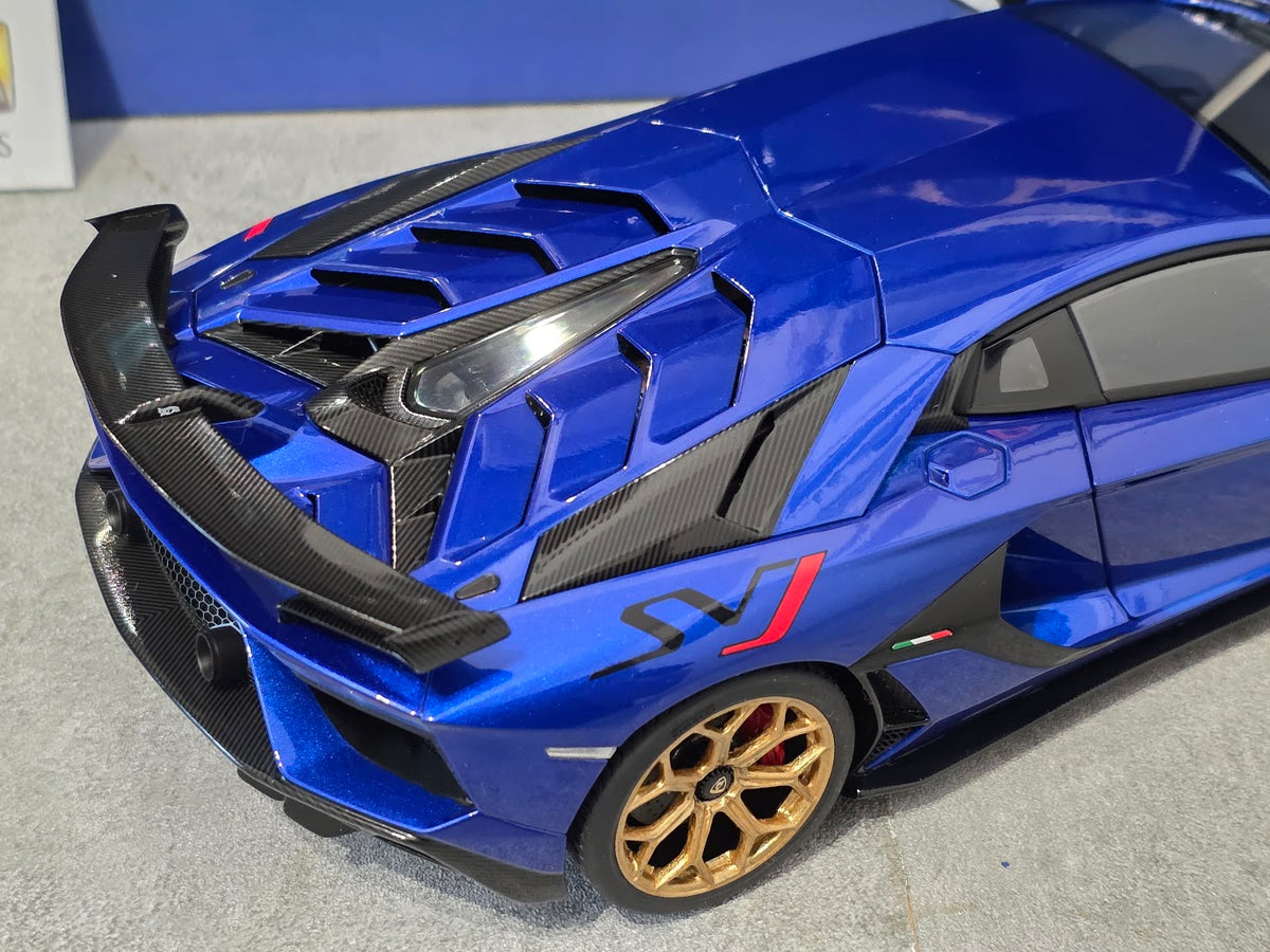 Lamborghini Aventador SVJ Blu Nethuns with Gold Wheels - einszu18 - 1 of 1