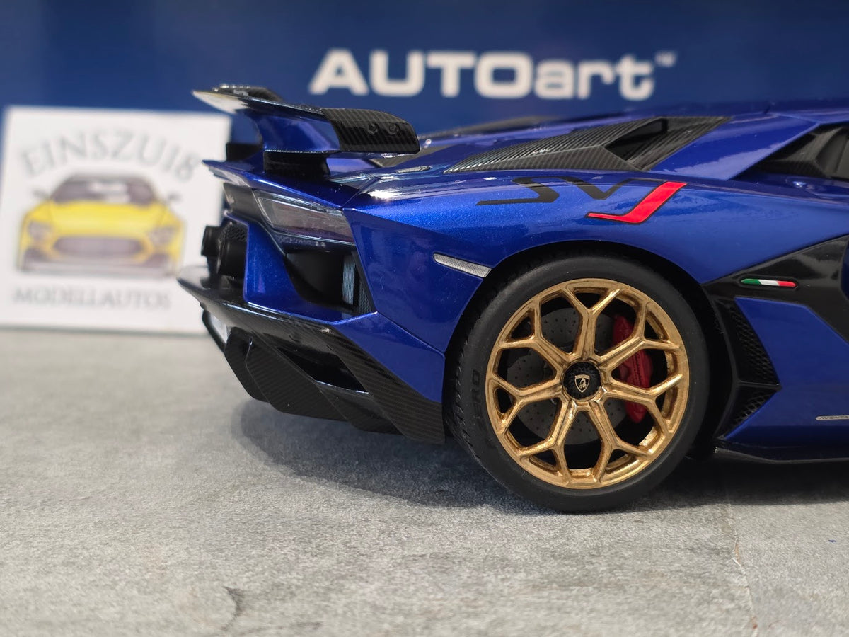 Lamborghini Aventador SVJ Blu Nethuns with Gold Wheels - einszu18 - 1 of 1
