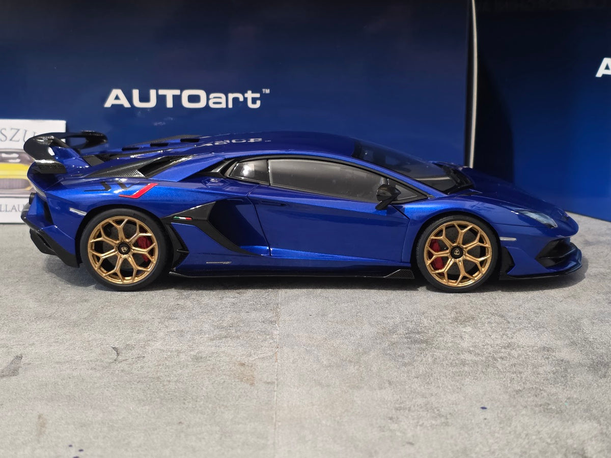 Lamborghini Aventador SVJ Blu Nethuns with Gold Wheels - einszu18 - 1 of 1