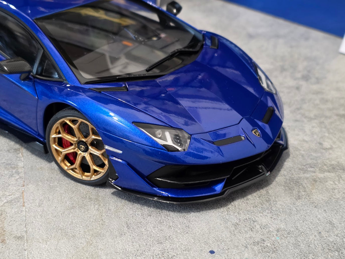Lamborghini Aventador SVJ Blu Nethuns with Gold Wheels - einszu18 - 1 of 1