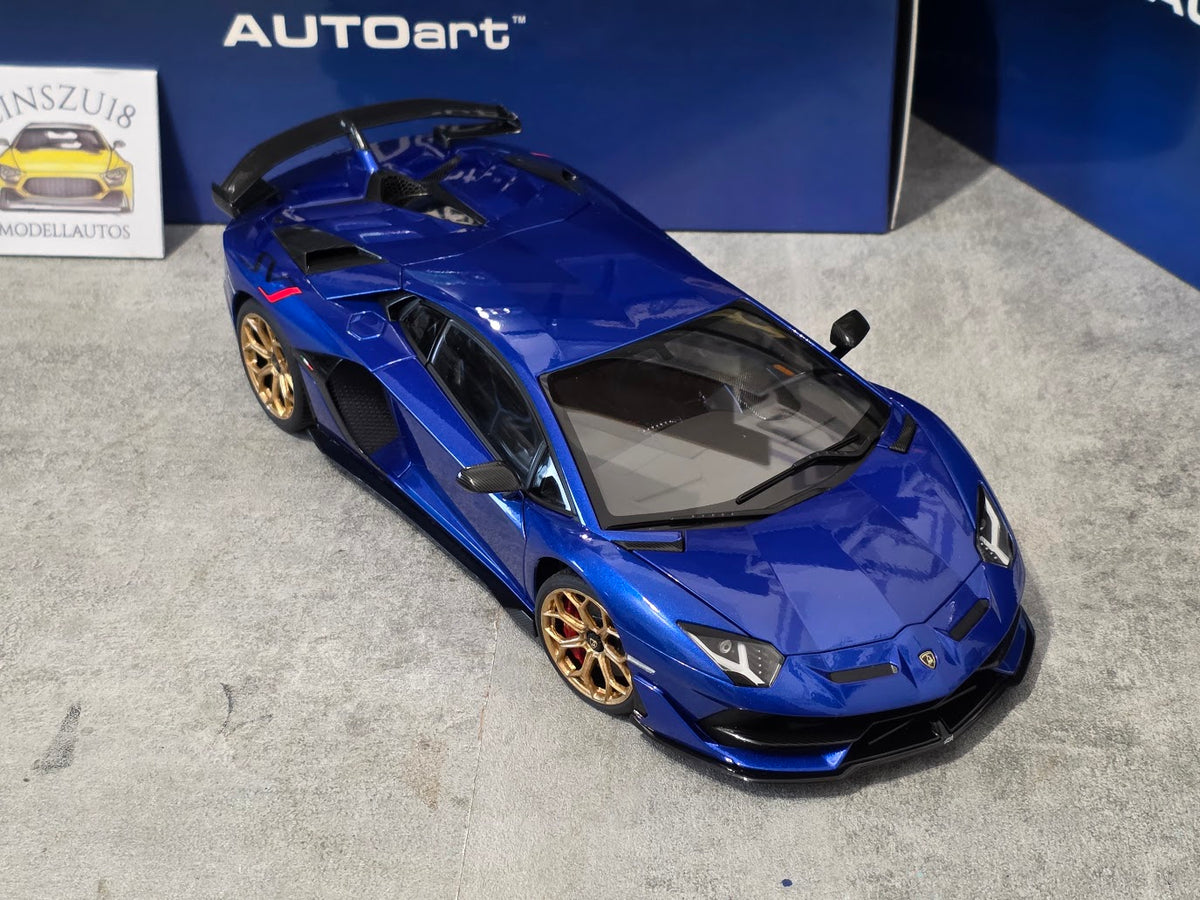 Lamborghini Aventador SVJ Blu Nethuns with Gold Wheels - einszu18 - 1 of 1