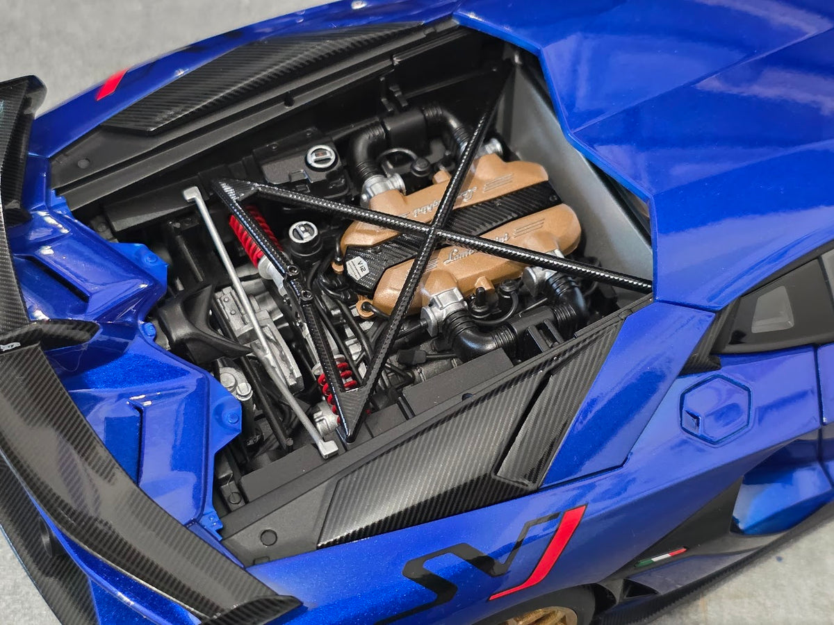 Lamborghini Aventador SVJ Blu Nethuns with Gold Wheels - einszu18 - 1 of 1