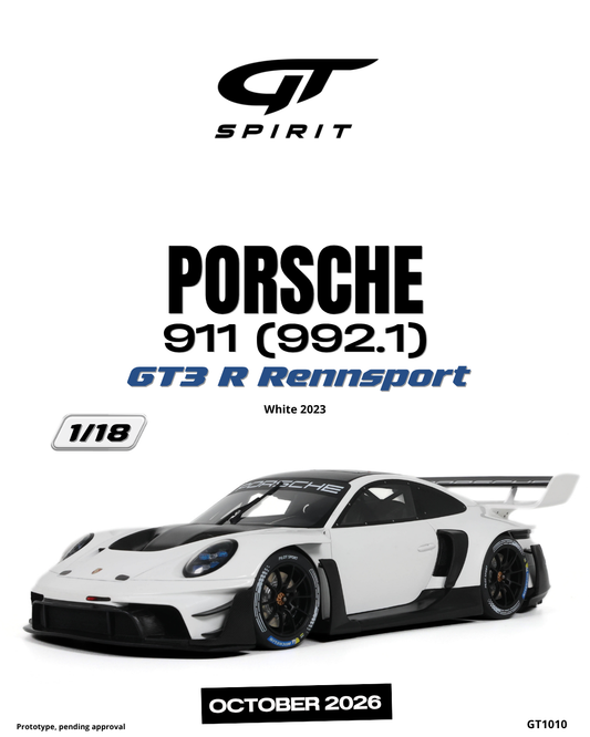 1:18 PORSCHE 911 (992.1) GT3 R RENNSPORT WHITE 2023 - GT1010