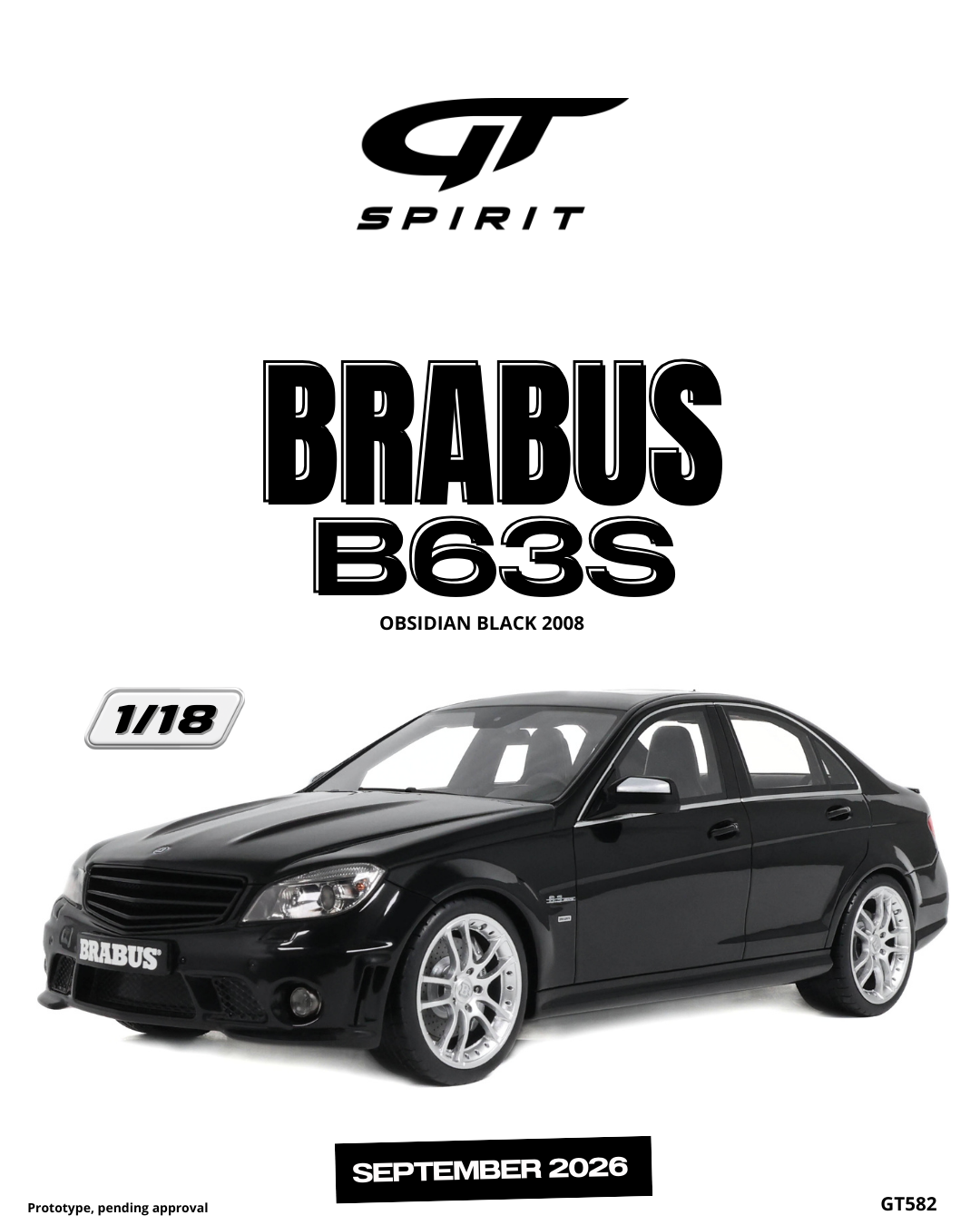 1:18 BRABUS B63S OBSIDIAN BLACK 2008 GT582