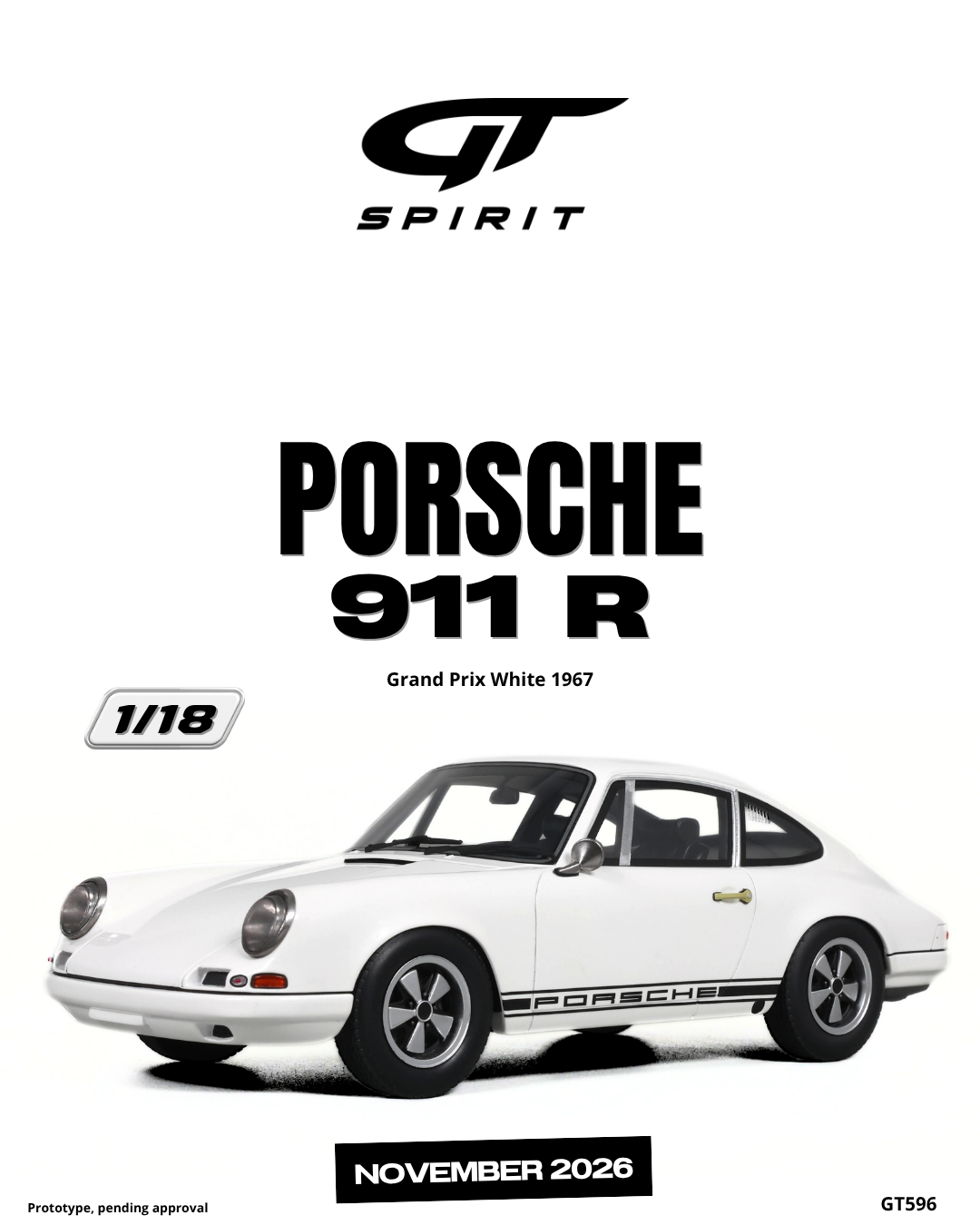 1:18 PORSCHE 911 R GRAND PRIX WHITE 1967 - GT596