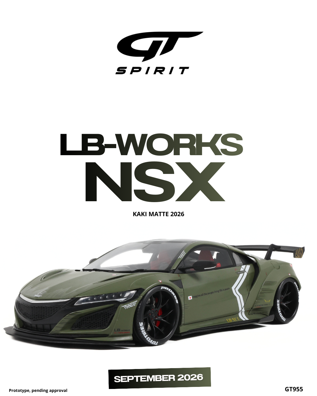1:18 LB-WORKS NSX KAKI MATTE 2026 GT955