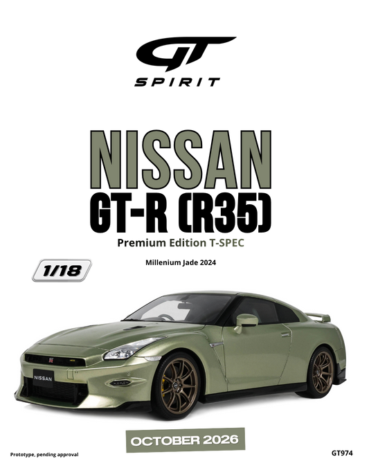 1:18 NISSAN GT-R (R35) PREMIUM EDITION T-SPEC MILLENNIUM JADE 2024 - GT974