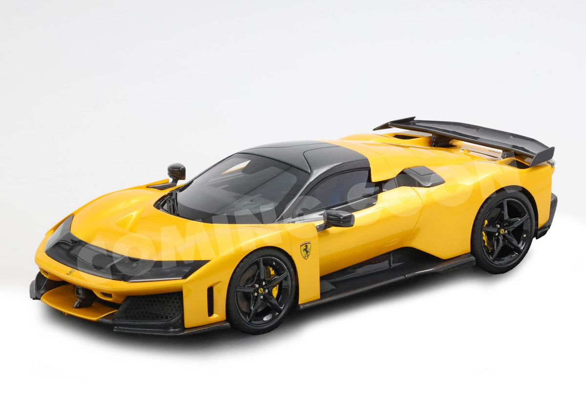 1:18 Ferrari F80 metal diecast full open Giallo Tristrato with carbon wheels and wing - POLYFOAM PACK - HE180054B1
