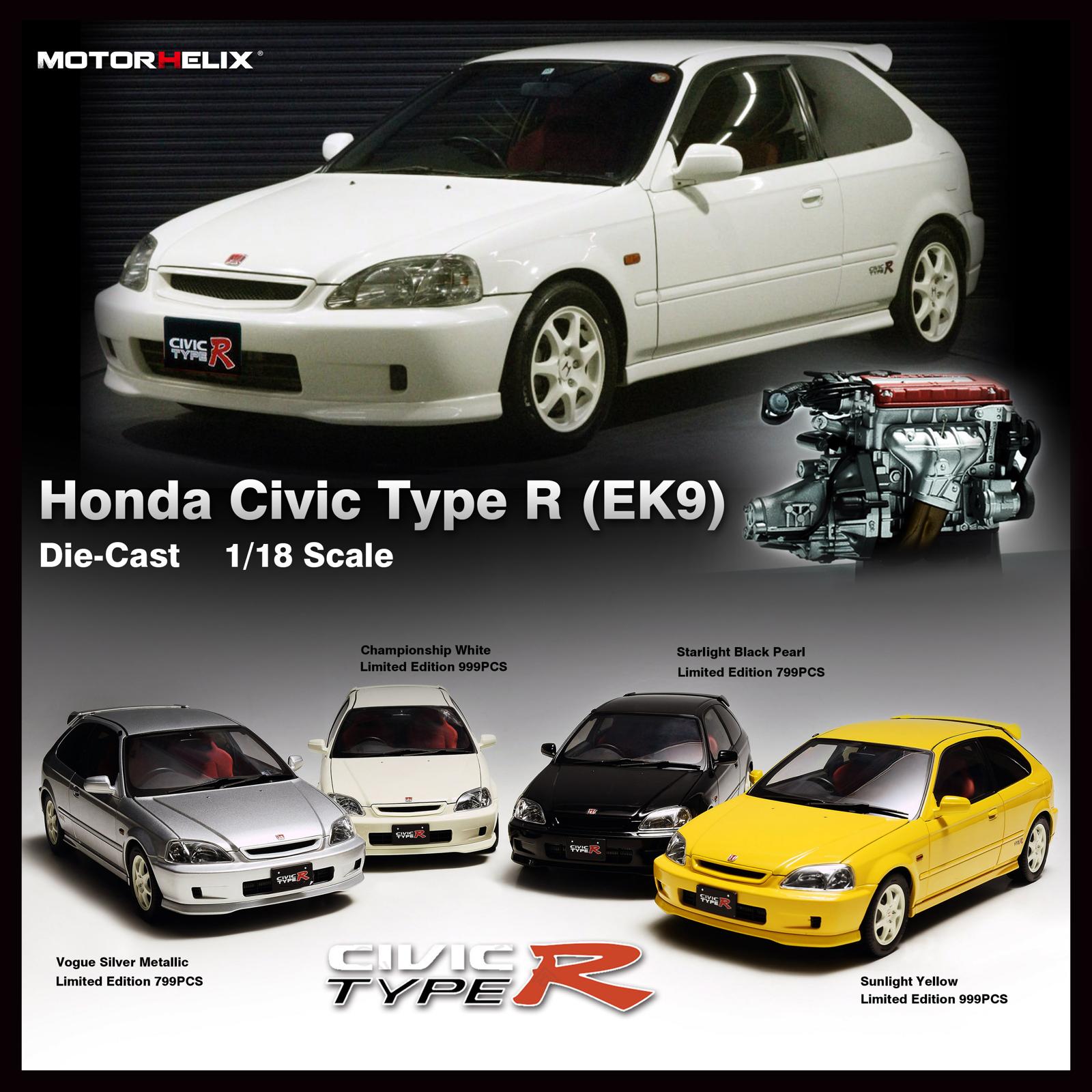 Honda Civic Type R EK9 Championship White With Engine – einszu18