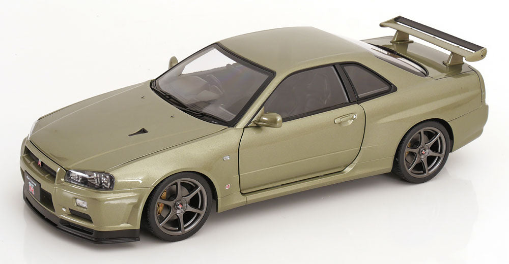 Nissan Skyline GT-R R34 V-Spec Nür OEM rims, 2001 lightgreen-metallic [Maßstab 1:12]
