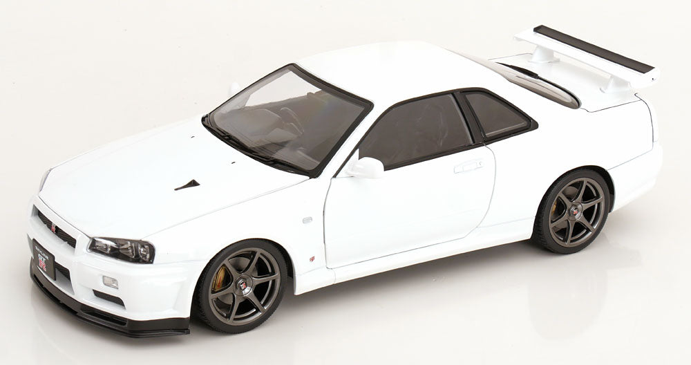 Nissan Skyline GT-R R34 V-Spec II OEM rims, 2001 white [Maßstab 1:12]