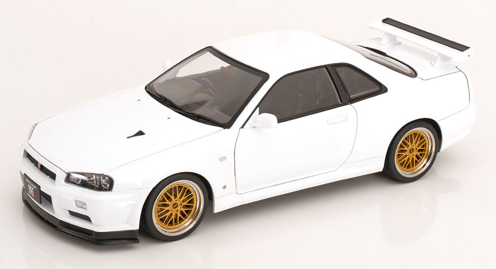 Nissan Skyline GT-R R34 V-Spec II BBS rims, 2001 white [Maßstab 1:12]
