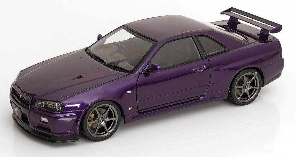 Nissan Skyline GT-R R34 V-Spec II OEM rims, 2001 purplemetallic [Maßstab 1:12]
