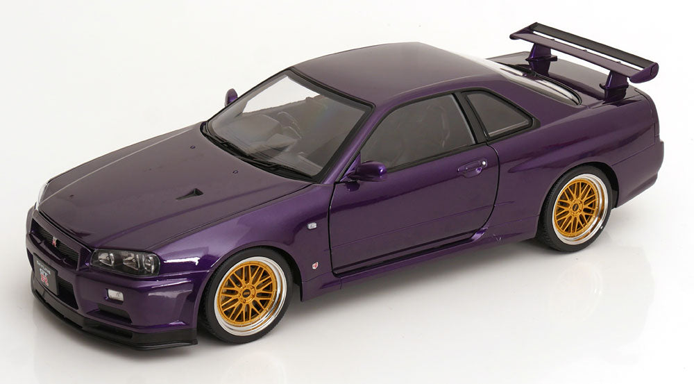 Nissan Skyline GT-R R34 V-Spec II BBS rims, 2001 purplemetallic [Maßstab 1:12]