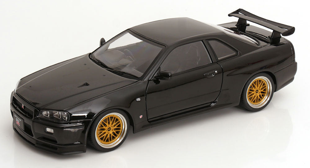 Nissan Skyline GT-R R34 V-Spec II BBS rims, 2001 black [Maßstab 1:12]
