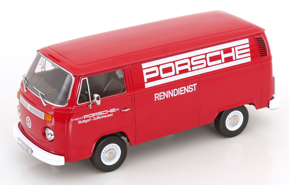 VW T2b Delivery van 1972 Porsche Renndienst red/white