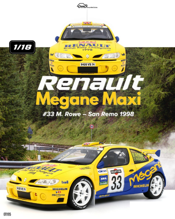 1:18 RENAULT MEGANE MAXI #33 M. ROWE- SAN REMO 1998 OT1195