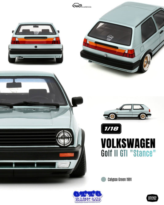 1:18 VOLKSWAGEN GOLF II GTI "STANCE" CALYPSO GREEN 1991 - OT1262