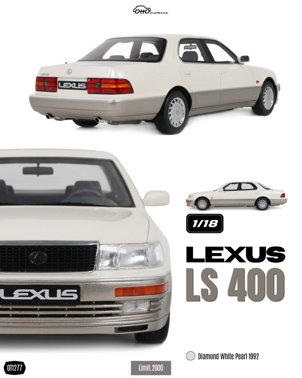 Lexus LS 400 Diamond White Pearl 051 1992 - OT1277