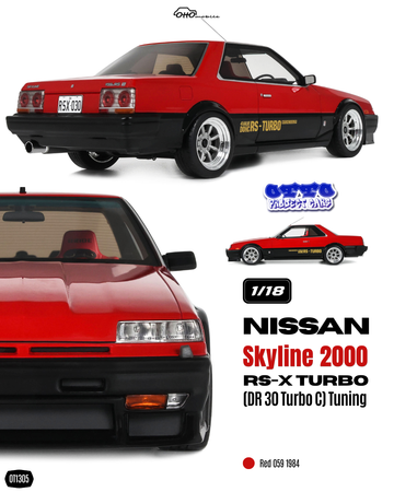 1:18 NISSAN SKYLINE 2000 RS-X TURBO (DR 30 TURBO C) TUNING RED 059 1984 - OT1305