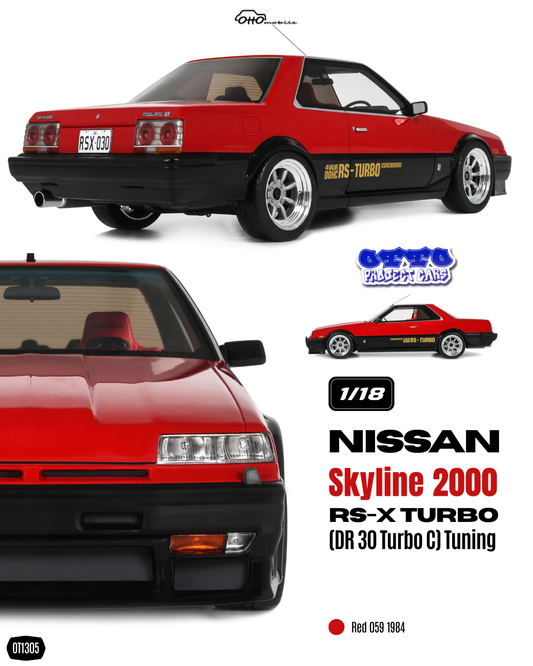 1:18 NISSAN SKYLINE 2000 RS-X TURBO (DR 30 TURBO C) TUNING RED 059 1984 - OT1305