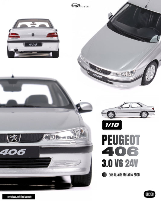 1:18 PEUGEOT 406 3.0 V6 24V GRIS QUARTZ METALLIC 2000 - OT1388