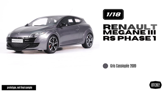1:18 RENAULT MEGANE III RS PHASE 1 GRIS CASSIOPÉE 2009 - OT1392