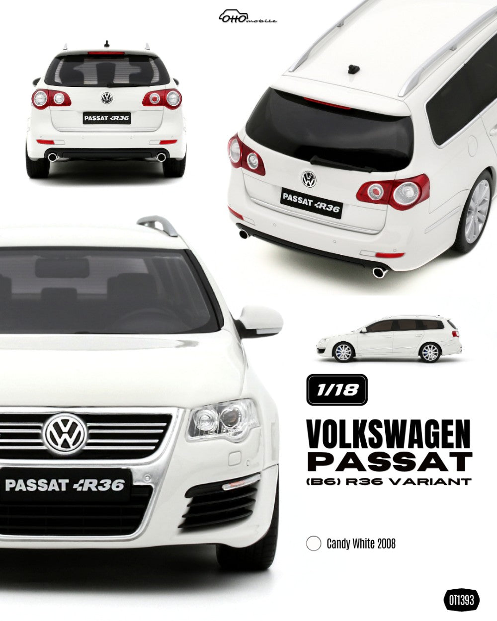 1:18 VOLKSWAGEN PASSAT (B6) R36 VARIANT CANDY WHITE 2008 - OT1393